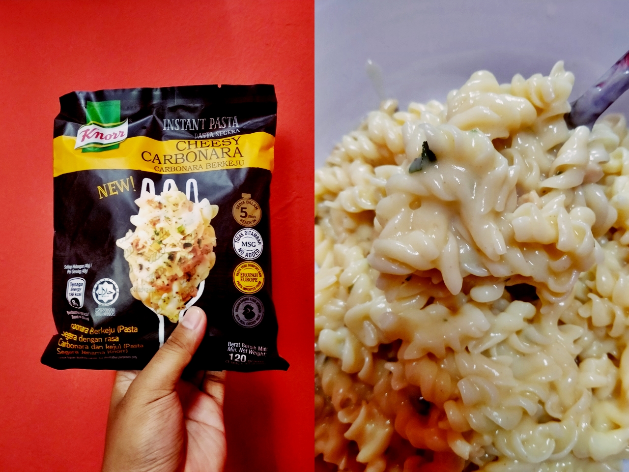 Review Instant Pasta Knorr Cheesy Carbonara