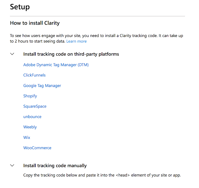 Add tracking Code for Microsoft Clarity