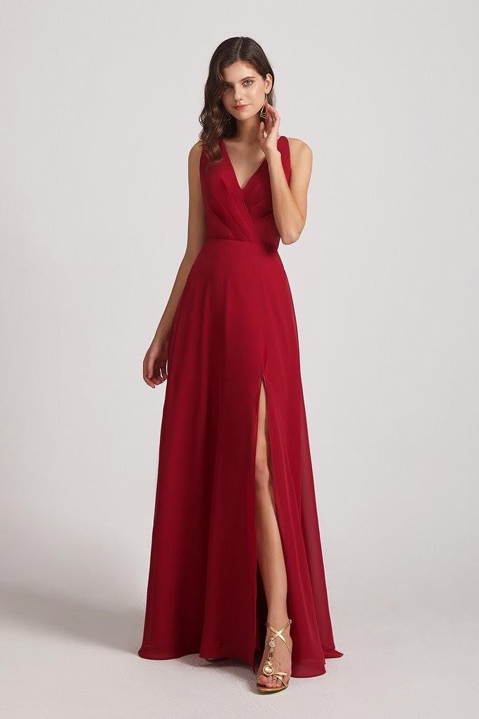 long chiffon bridesmaid dresses