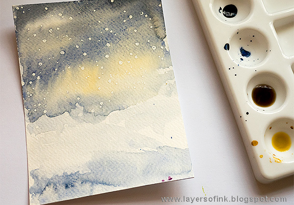 Layers of ink - Winter Watercolor Notebook Tutorial by Anna-Karin Evaldsson