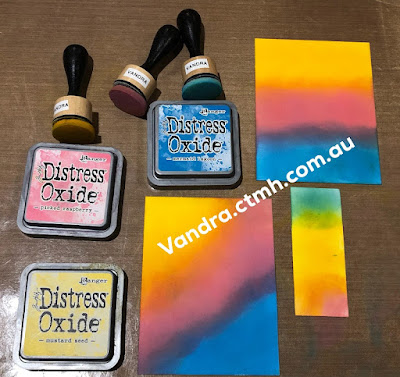 #CTMHVandra, Sloth, Belated Birthday, Distress Oxide, Colour dare, sponging, watercolour brushes, fussy cutting, blending, hang in there, Cute, animals, trees, Rainbow, sunset,