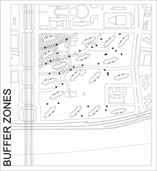 LES grids buffer zones