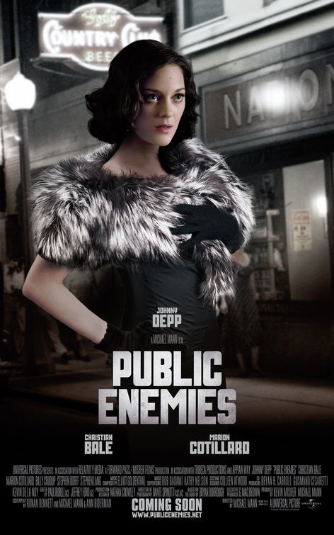 johnny depp public enemies poster. Marion Cotillard Public