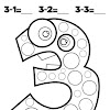 Coloring Page Of Number 3 : Number 3 Coloring Printable Page For Kids : Color 3 squares coloring page.