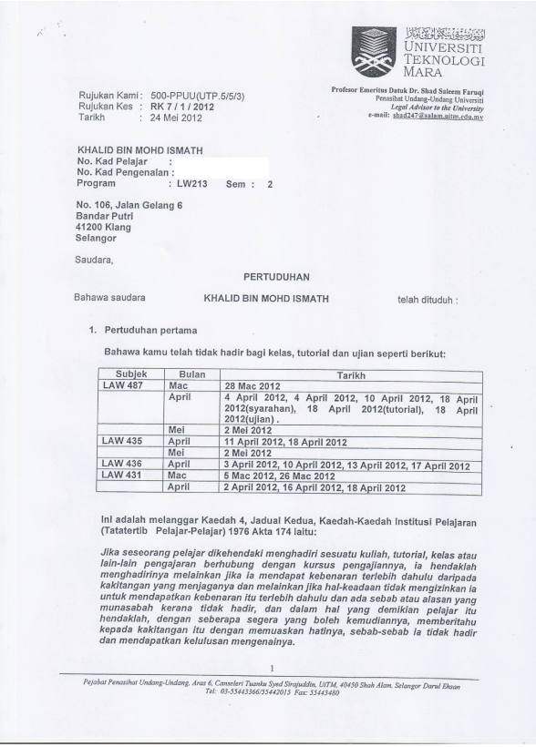 Middle Voices: #UiTM; Esok Perbicaraan Tatatertib Khalid 