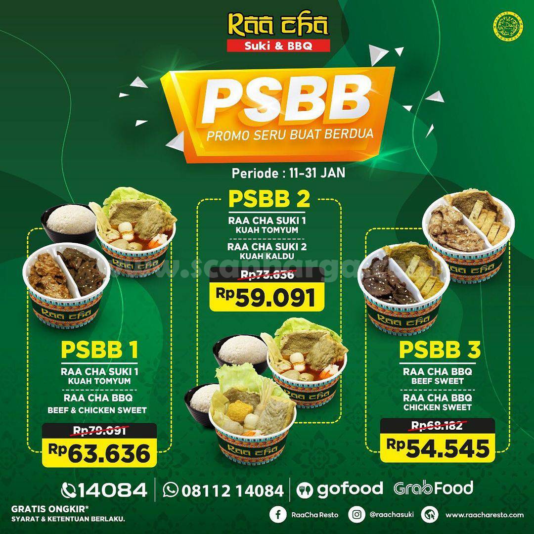 RAA CHA SUKI Promo PSBB! Paket Seru Buat Berdua – Harga mulai Rp 54.545