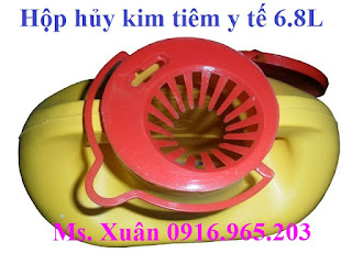 Bán hộp đựng vật sắc nhọn 6.8 lít, bình hủy kim y tế 6.8 lít