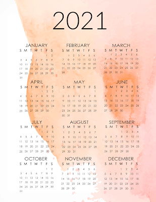 free 2021 one page printable calendars