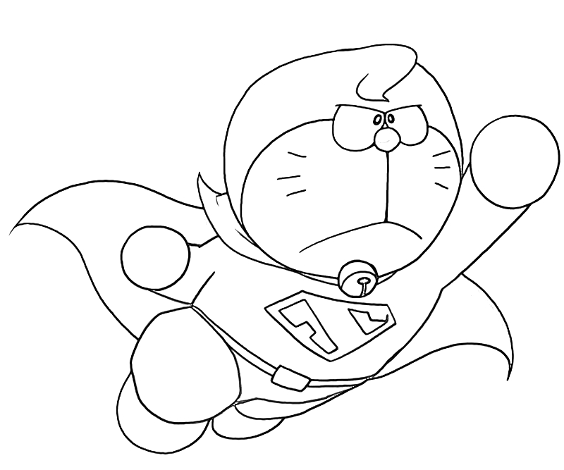 printable-doraemon-himitsu-douguou-ketteisen-doraemon-superman-coloring-pages