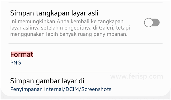 Cara Mengubah Format File Screenshot di HP Samsung