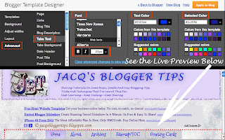 Screenshot to illustrate how to change font style of Page Tabs at Blogger Template Designer - Step 4