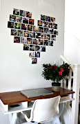 Then continue by placing 8 pictures total in that row. (heart wall)