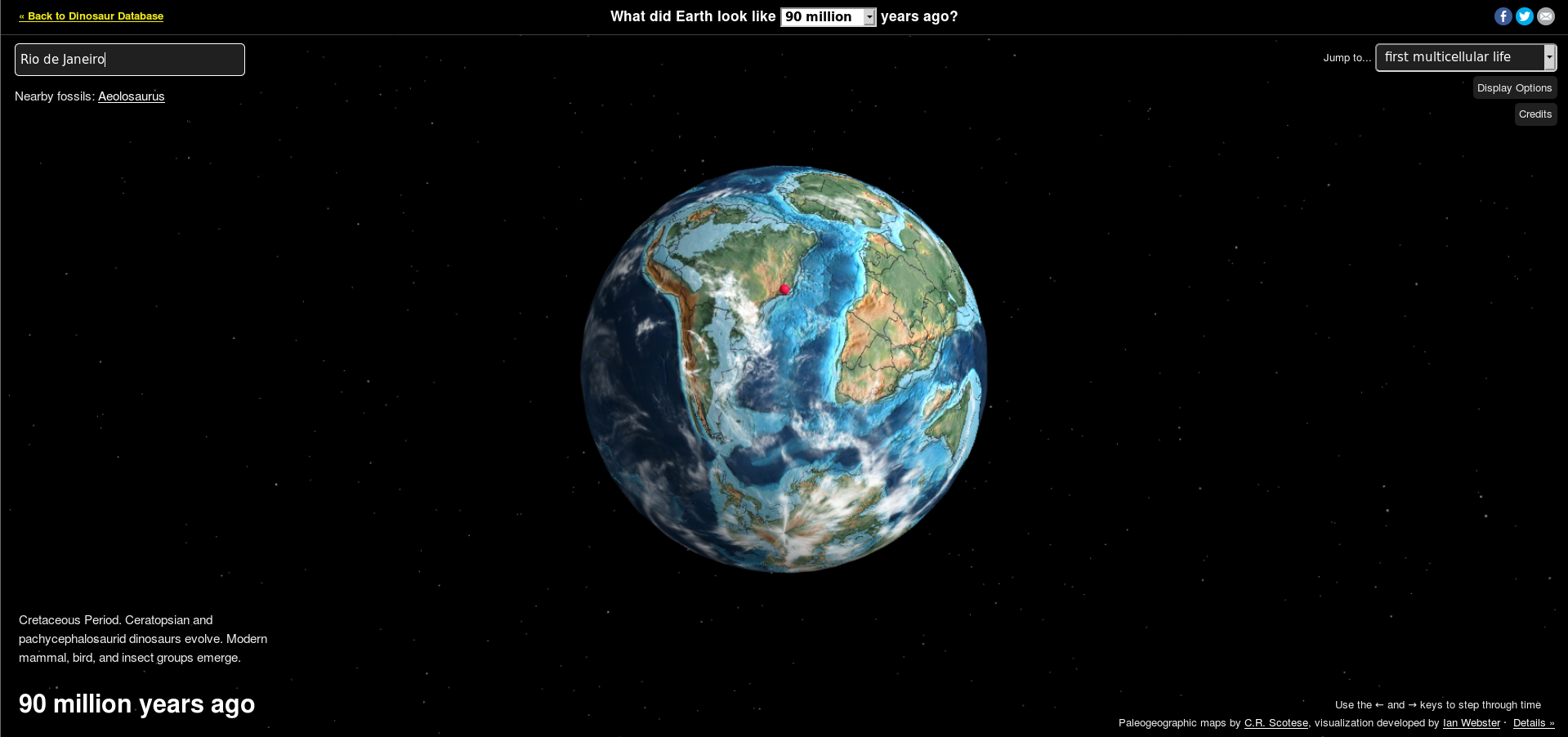 Cienauta Interactive  Globe of Ancient  Earth 