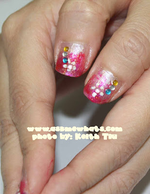 nail art for short nails. Apply base coat prior to nail