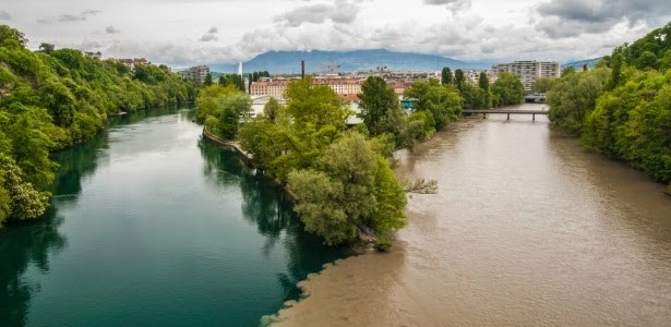 Assim como o Brasil, Suíça tem encontro fascinante de rios