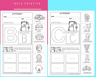 Atividades Educação Infantil Letras do Alfabeto