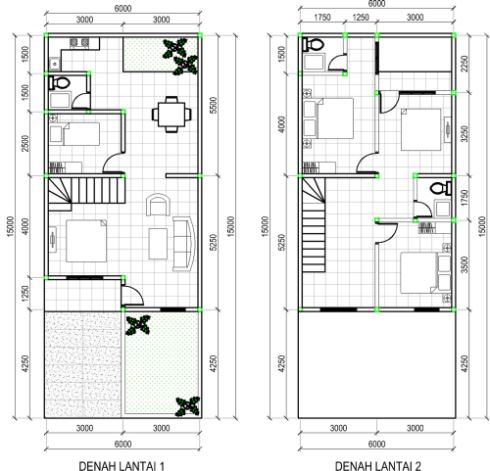 DENAH RUMAH MINIMALIS TYPE  70  MODERN