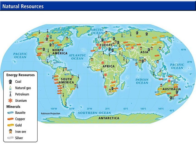 world map of natural resources