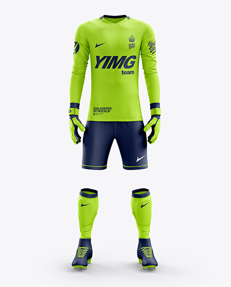 Download Men's Full Soccer Goalkeeper Kit mockup (Front View) - Men ...