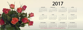 Happy New Year 2017 Roses Flowers Calendar