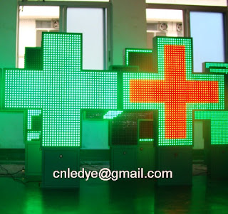 led pharmacy cross, green led pharmacy cross double sided