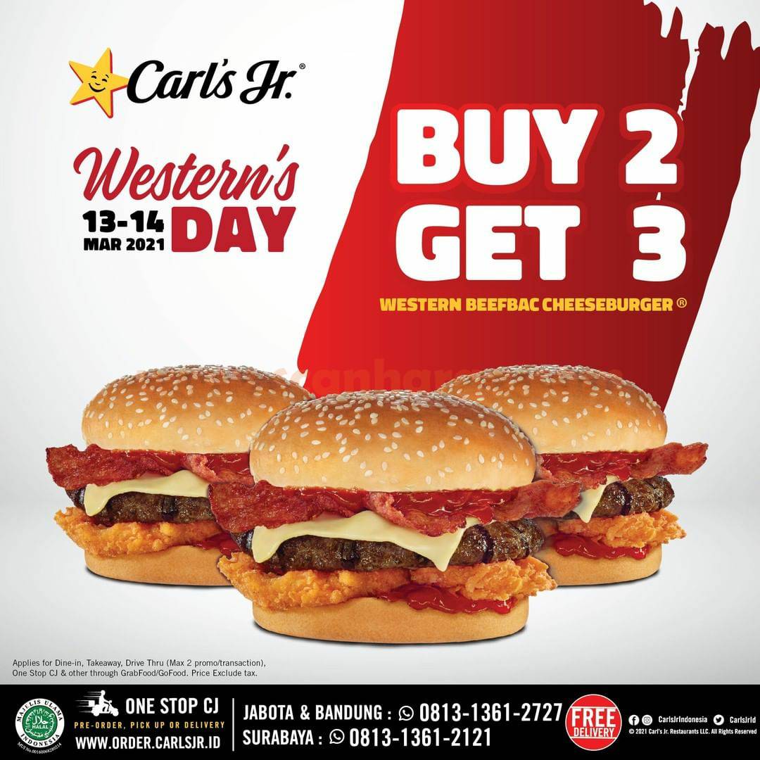 Promo CARLS Jr WESTERN’S DAY – BELI 2 GRATIS 1