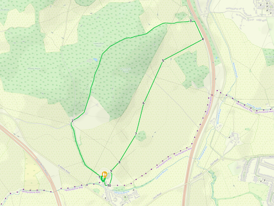 Map for Walk 196: South Mimms North Loop