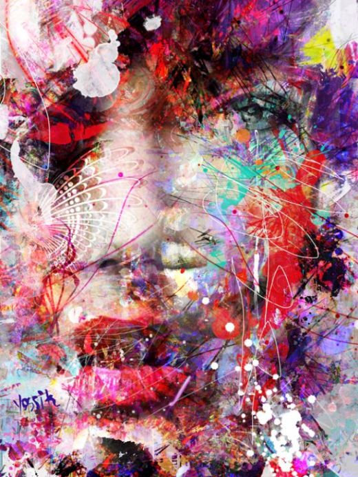 Yossi Kotler arte ilustrações pinturas digitais surreais psicodélicas coloridas mulheres