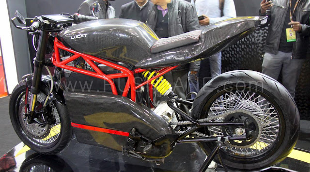 Menza Lucat electric motorcycle at 2018 Delhi Auto Expo