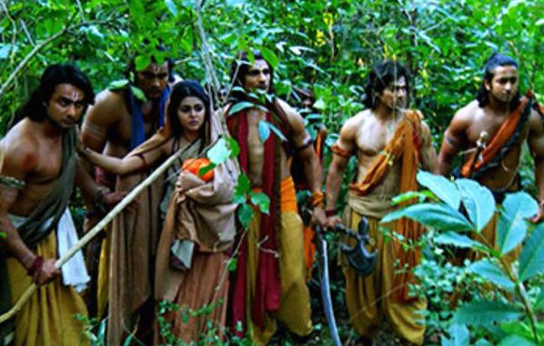 Pandavas and Kunti Devi in the Forest