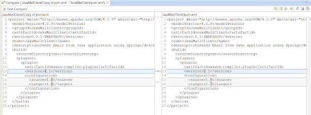 How to see differences between two files in Eclipse