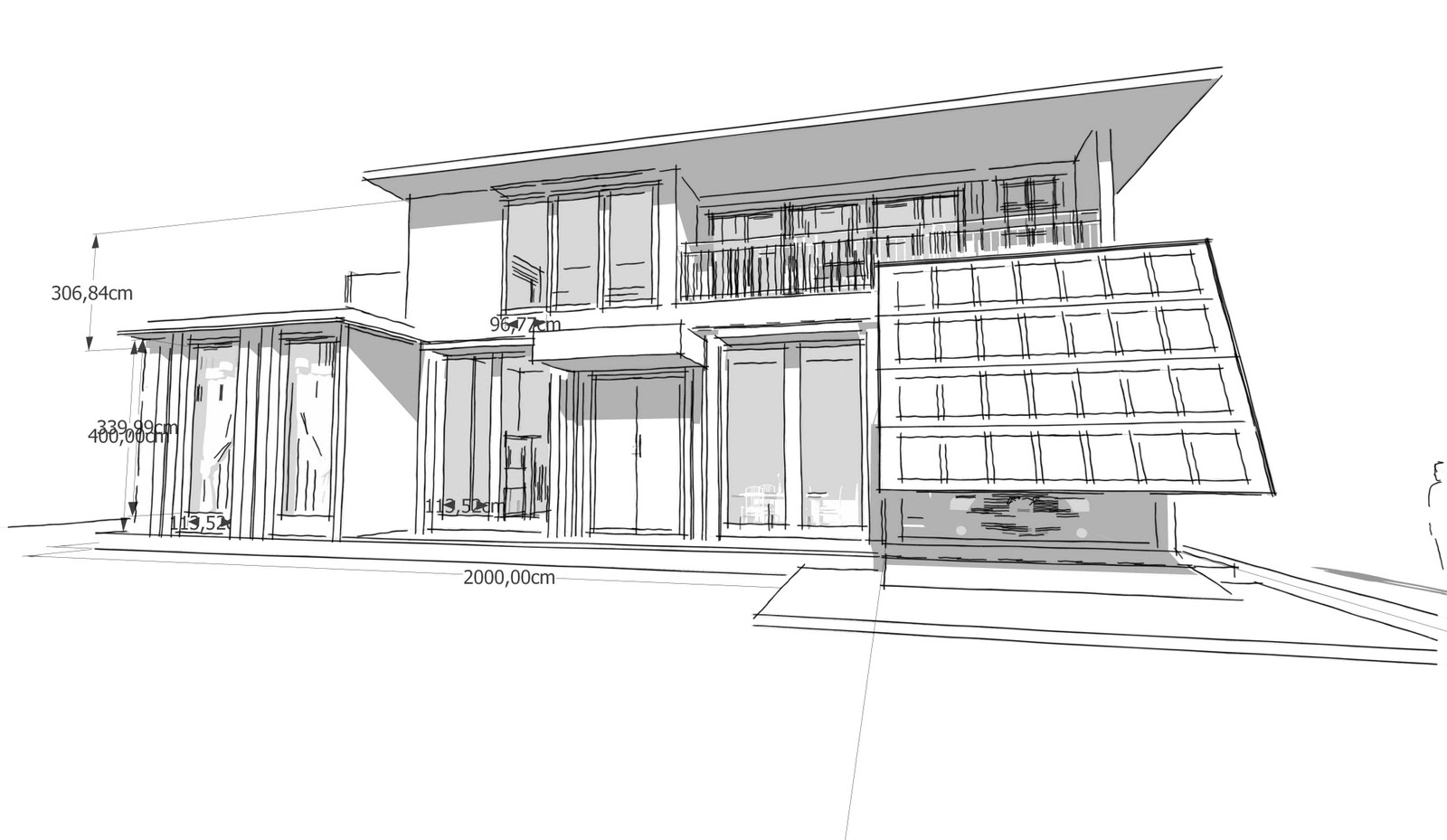 sketch rumah minimalist