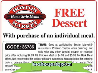 Free Printable Boston Market Coupons