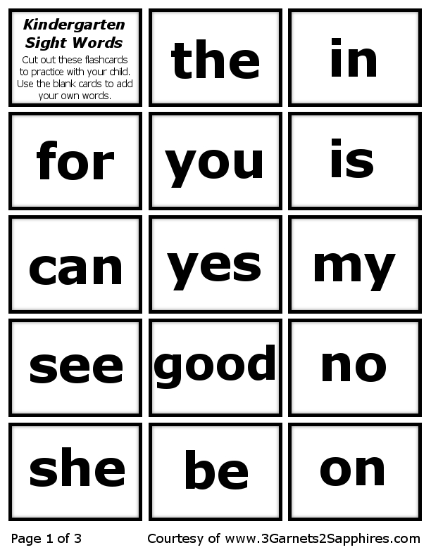 Flashcards printable  sight Words flashcards free word 1.jpeg Site