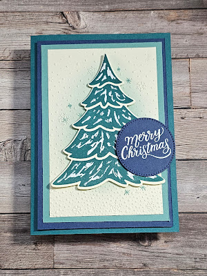 Merriest Trees stampin up masculine Christmas card