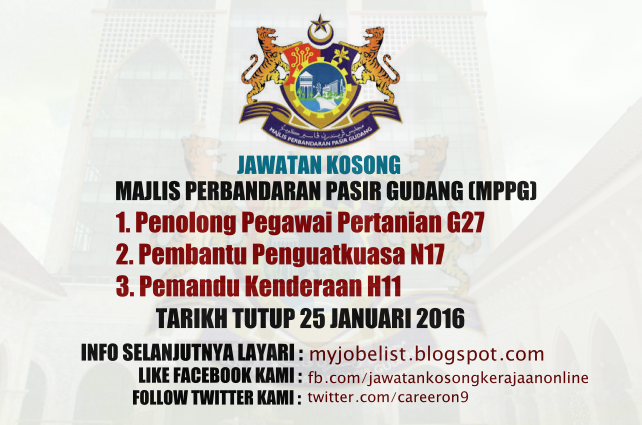 Jawatan Kosong di Majlis Perbandaran Pasir Gudang (MPPG ...