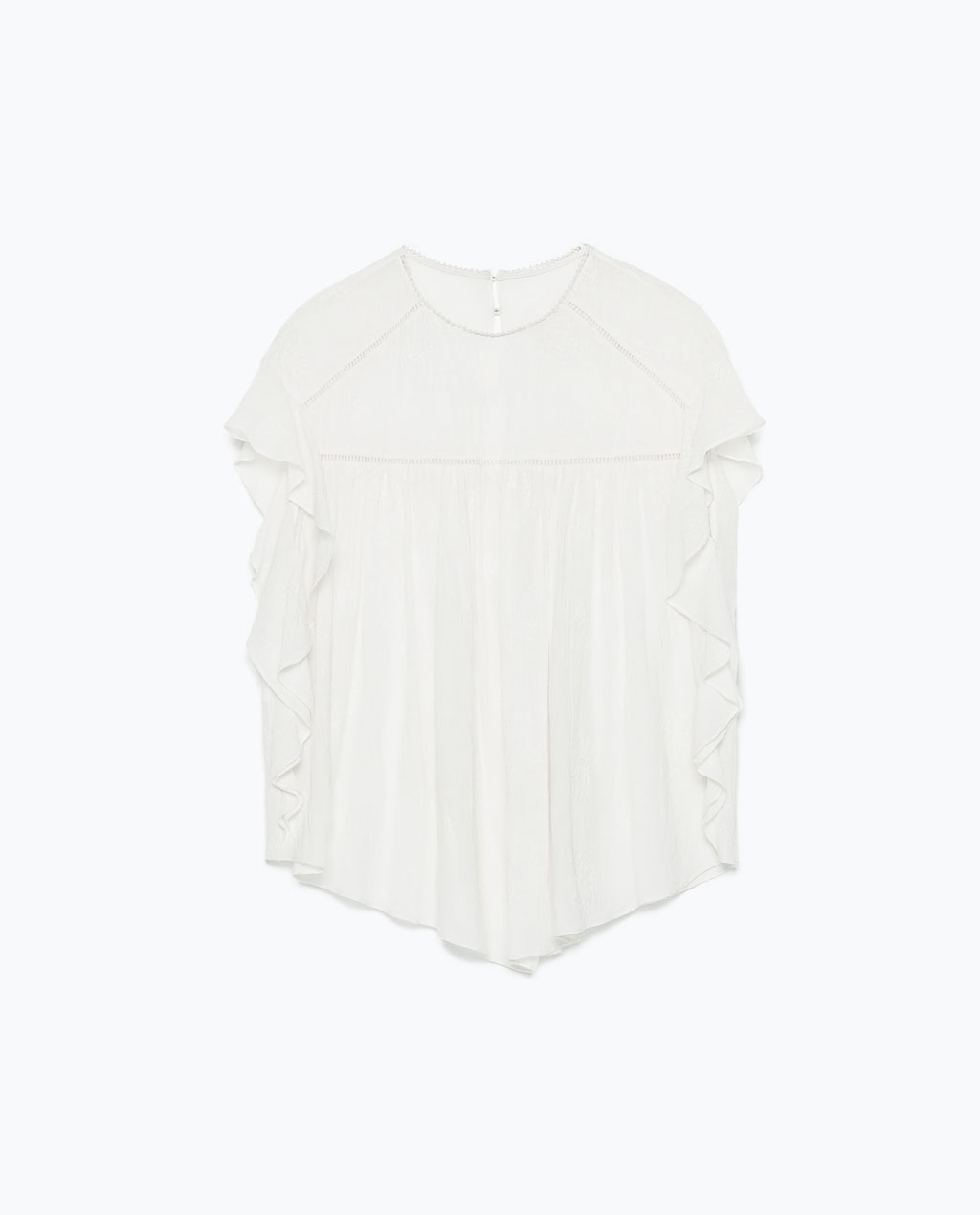 Zara Embroidered Frilly Top