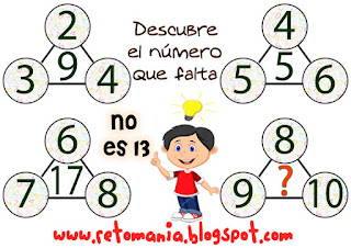 Descubre el número, Qué número falta, ¿Cuál es el número que sigue?, Desafíos matemáticos, Problemas matemáticos, Problemas de lógica, Encuentra el número que falta