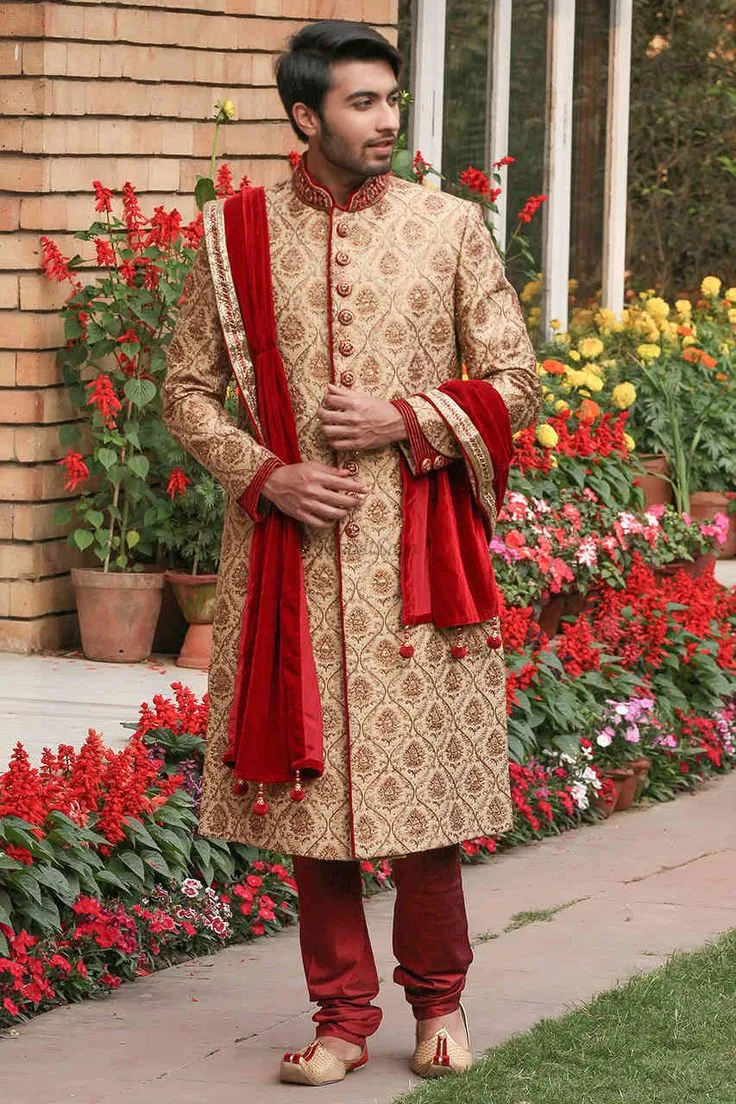 Wedding Sherwani Collection - Boys Sherwani Punjabi Designs - Wedding Sherwani Rentals - biyer sherwani pic - NeotericIT.com