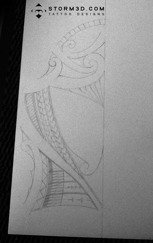  and roughly sketched the outer lines then traced some tribal patterns