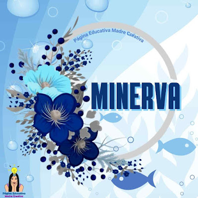 Pin Nombre Minerva para imprimir gratis GAFETE