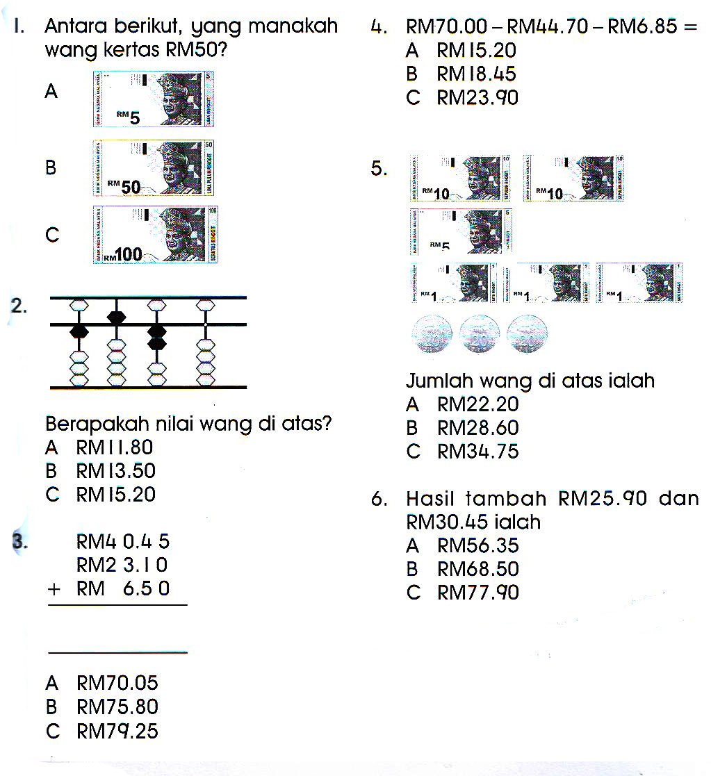 Contoh Soalan Matematik Operasi Tambah Tahun 1 - Perodua u