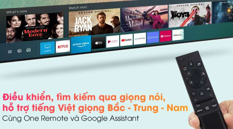 Tivi Neo QLED 8K Samsung QA65QN900A - Tìm kiếm, điều khiển giọng nói, hỗ trợ tiếng Việt (giọng Bắc - Trung - Nam) cùng One Remote và Google Assistant