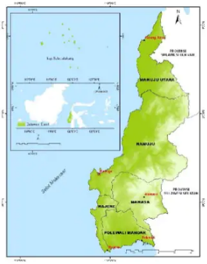 Letak Geografis Kabupaten dan Kota di Prov. Sulawesi Barat / Sulbar