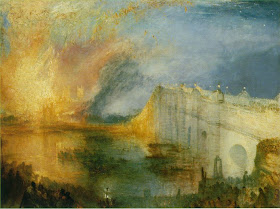 The Burning of the Houses of Parliament, with Westminster Bridge 1834