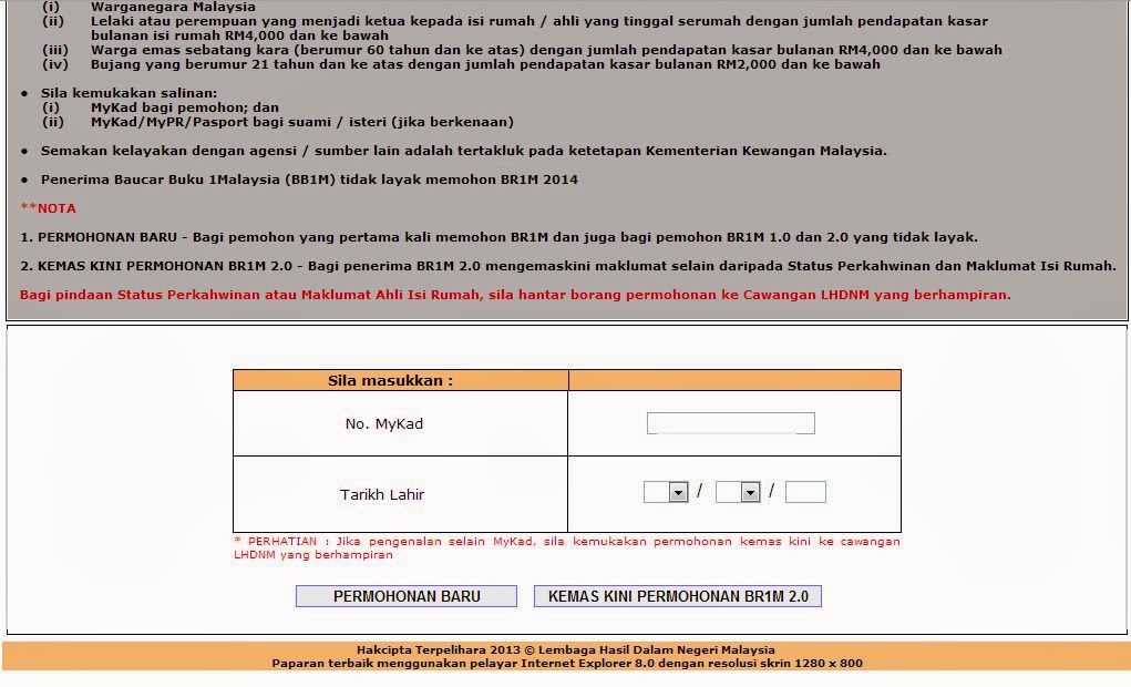 Cerita Perlis: BR1M 2014 dibuka hingga 31 Januari