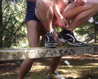 gay public sex, two men fucking on picnic table in park, fuck, assfuck, anal, outside, outdoors, bareback, exhib, Robot Jack