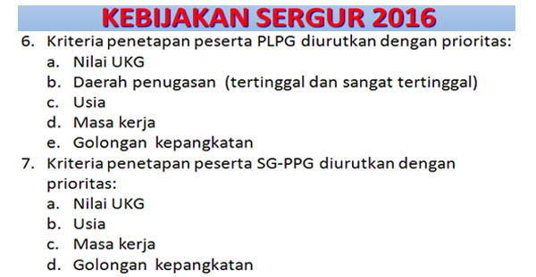 kriteria penetapan sertifikasi guru tahun 2016