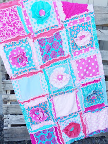 Ruffle Flower Rag Quilt 3-d Baby quilt