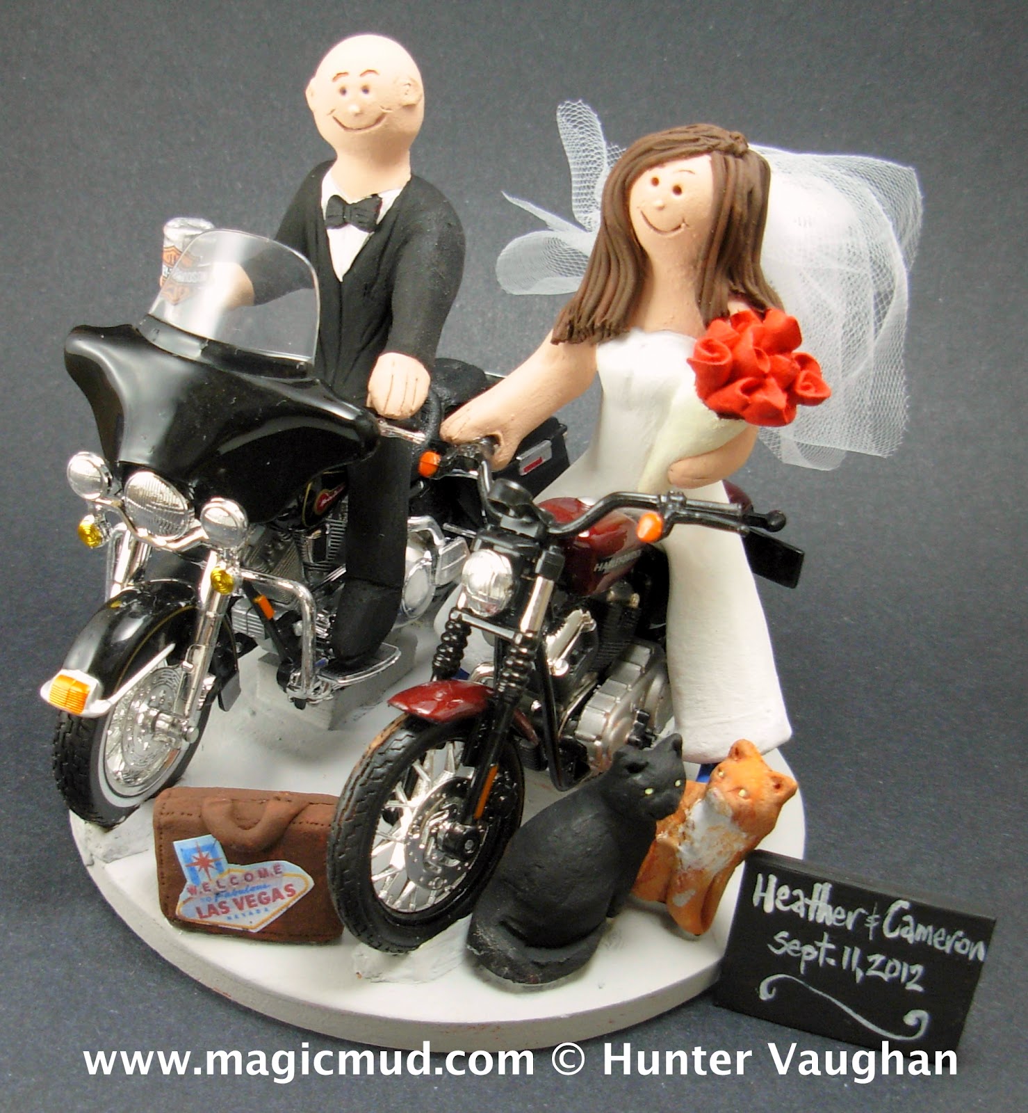 custom wedding  cake  toppers  Motorcycle  Bride Wedding  Cake  